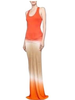 Women’s Orange Ombre Maxi Tank Dress
